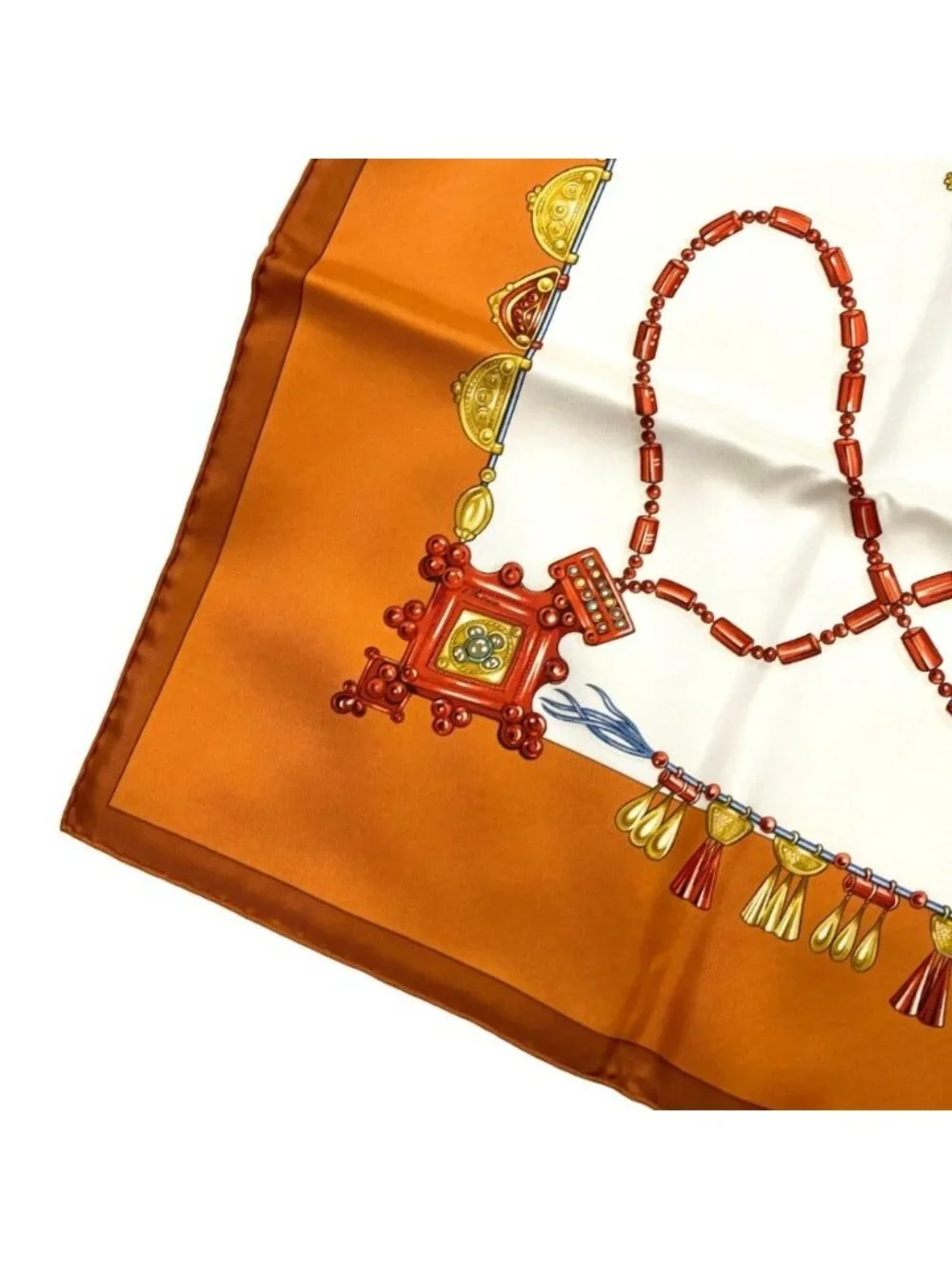 ★SOLD★ Hermes Parures Des Sables Carre 90 Desert Silk Scarf Orange - Picture 6 of 9